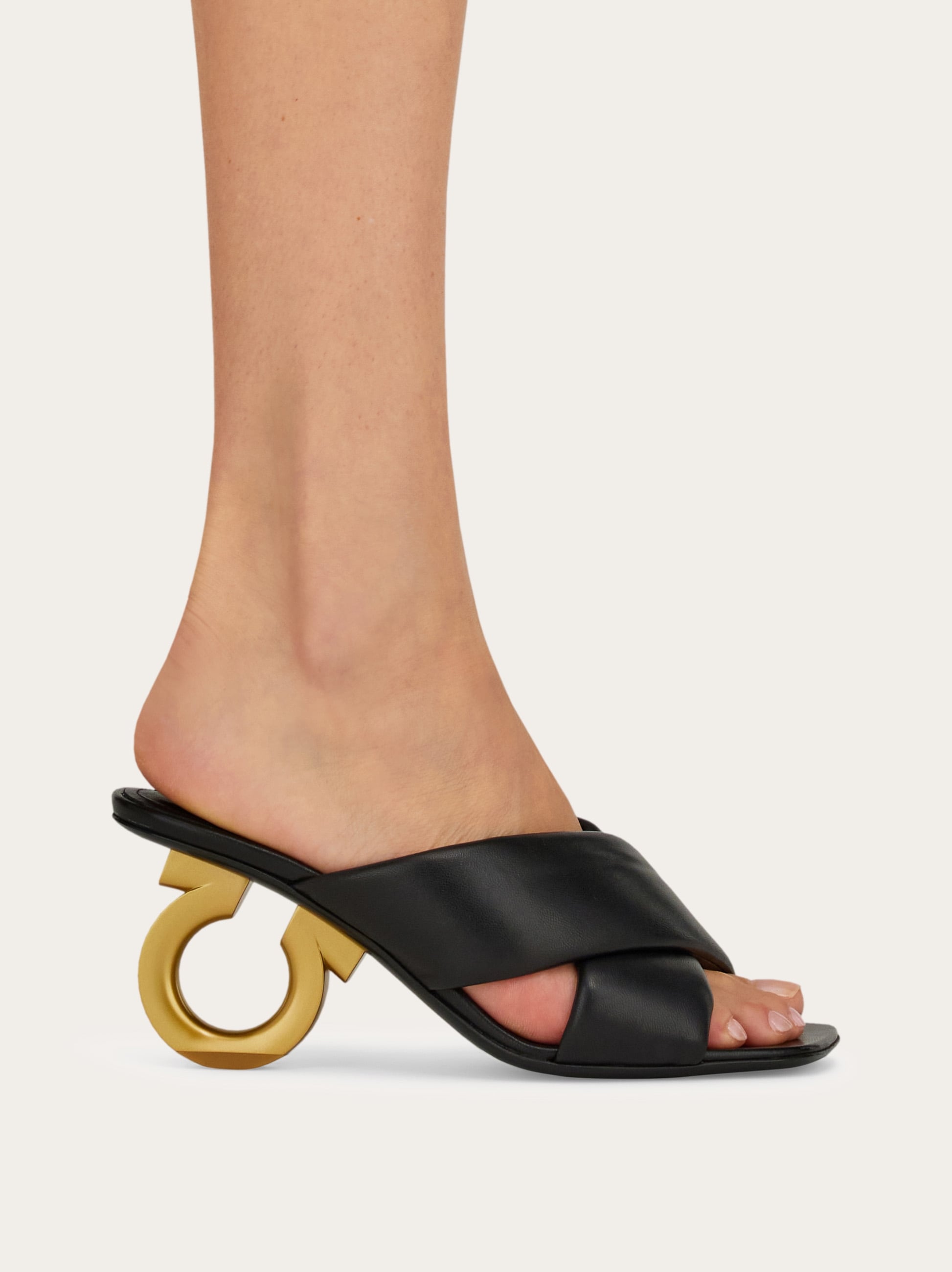 Padded sandal with Gancini heel - Women | Ferragamo