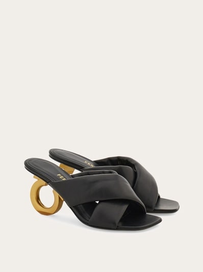 Padded sandal with Gancini heel - Women | Ferragamo