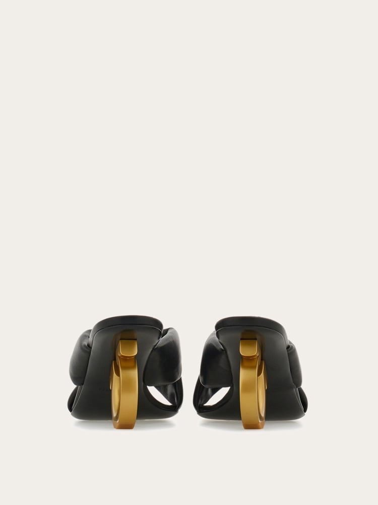 Padded sandal with Gancini heel Gallery image 5