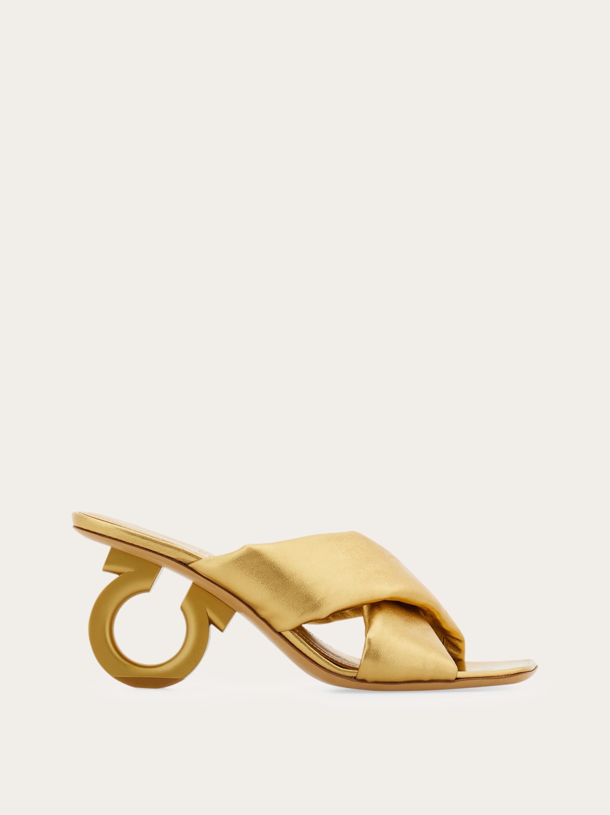 Padded sandal with Gancini heel - Women | Ferragamo