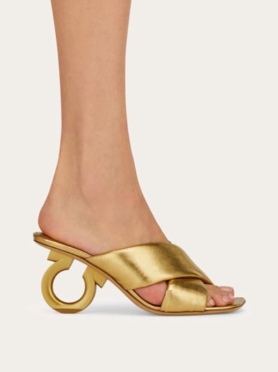 Padded sandal with Gancini heel - Women | Ferragamo
