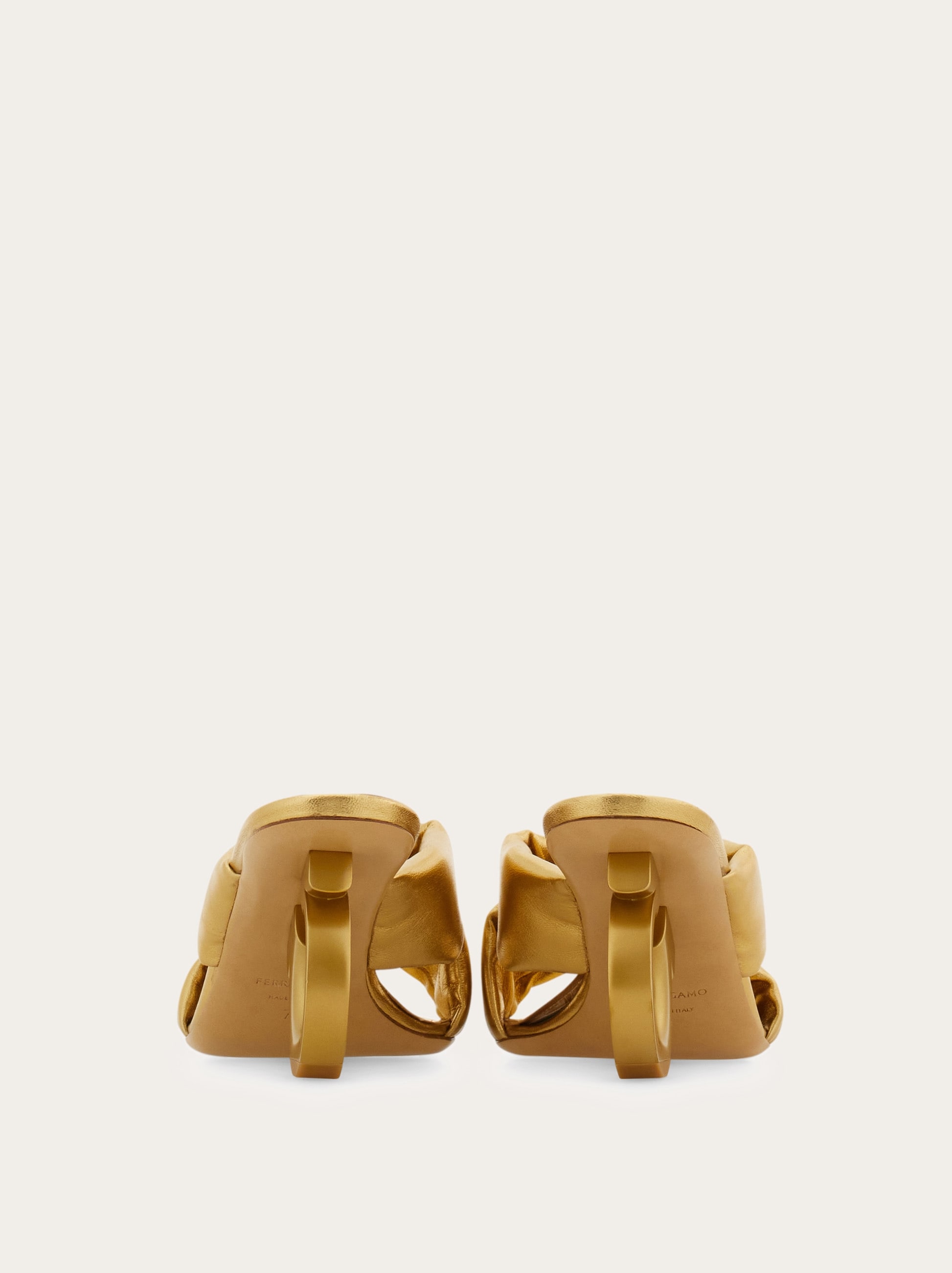Padded sandal with Gancini heel - Women | Ferragamo