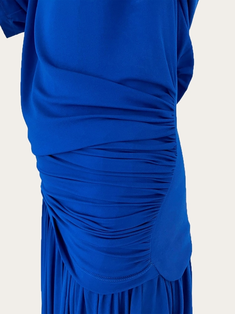 Long T-shirt dress with drape detail Gallery image 5