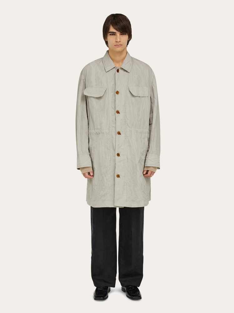 케이프 디테일 더스터 코트 Gallery image 2