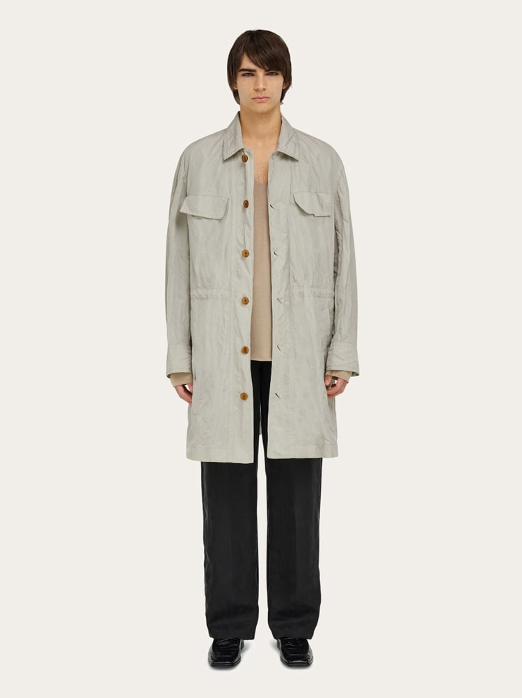 케이프 디테일 더스터 코트 Gallery image 6