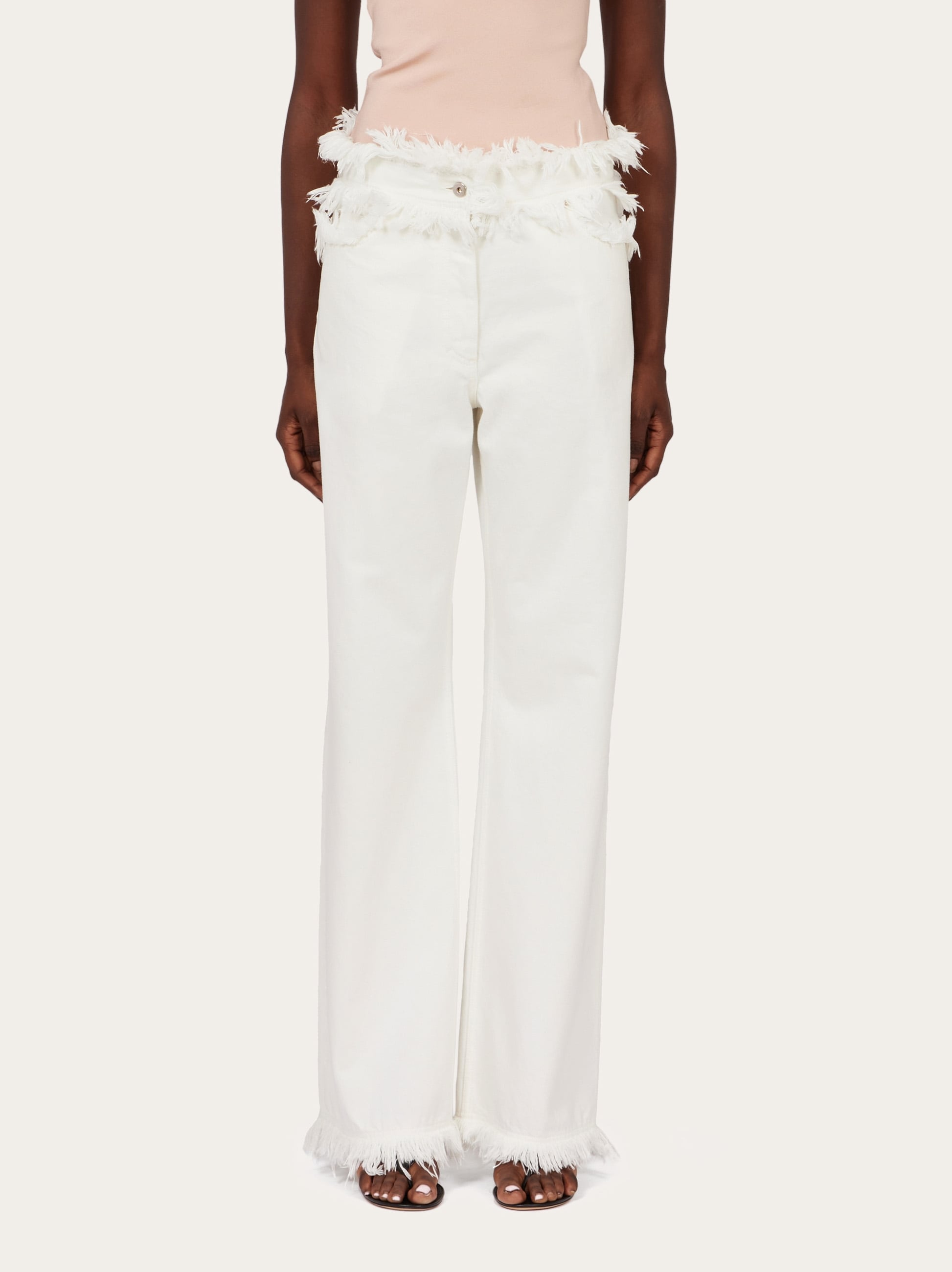Jeans with fringe detail - Women | Ferragamo