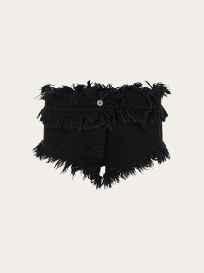 ☆要在庫確認☆ 【送料&関税込】Ferragamo Frayed Cotton Pants Frayed denim shorts - Women | Ferragamo
