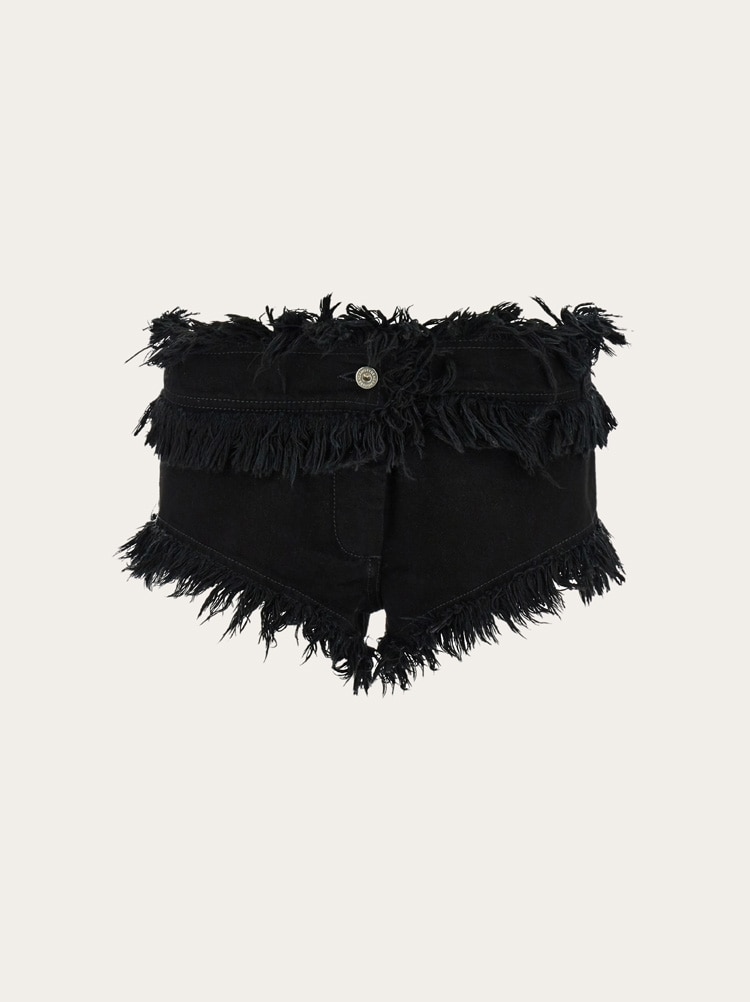 Frayed denim shorts Gallery image 1