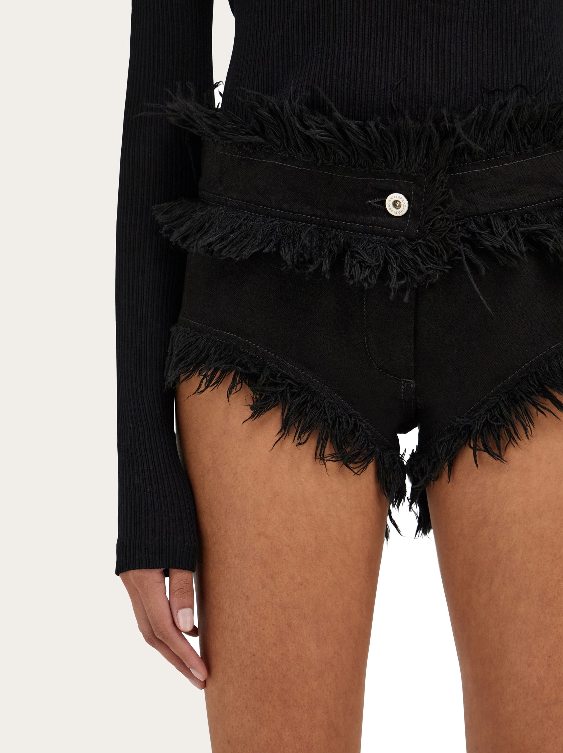 Frayed denim shorts - Women | Ferragamo