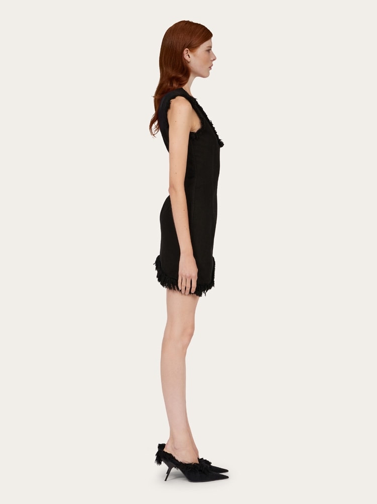 Mini dress with frayed edges Gallery image 3