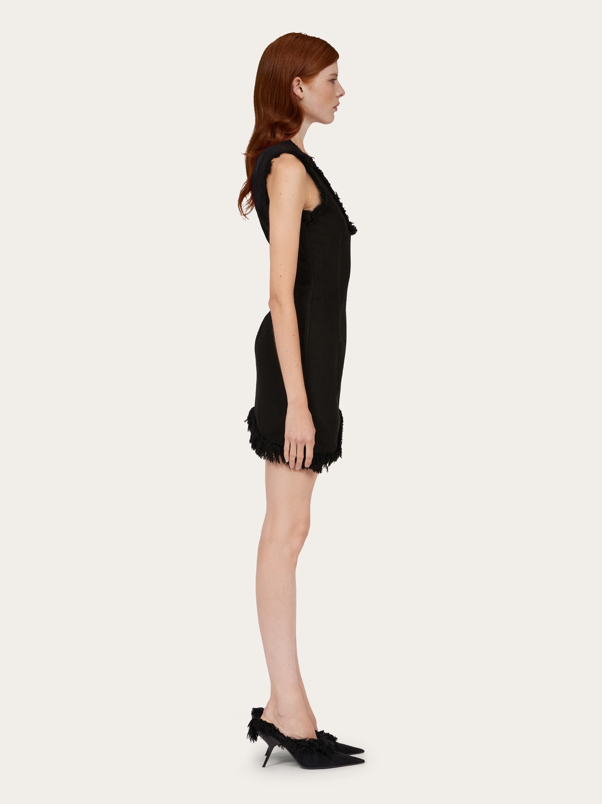 ワンピース Ferragamo Mini Dress With Frayed Edges black Mini dress with frayed edges - Women | Ferragamo