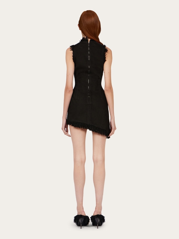 Mini dress with frayed edges Gallery image 4