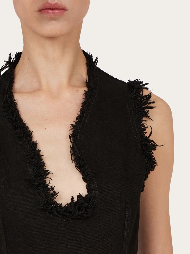Mini dress with frayed edges Gallery image 5