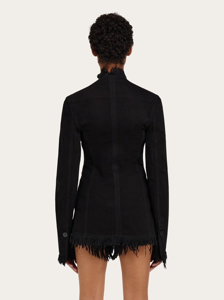 Cotton blazer with fringe detail Gallery image 3