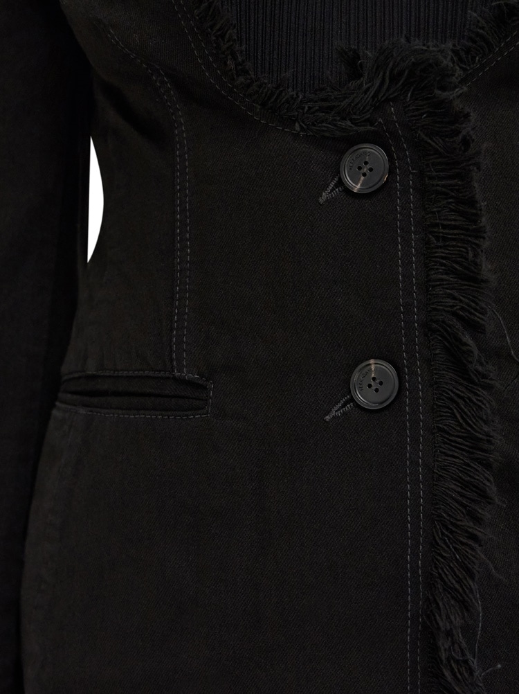 Cotton blazer with fringe detail Gallery image 5