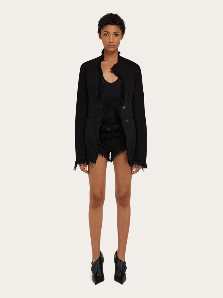 Cotton blazer with fringe detail Gallery image 7