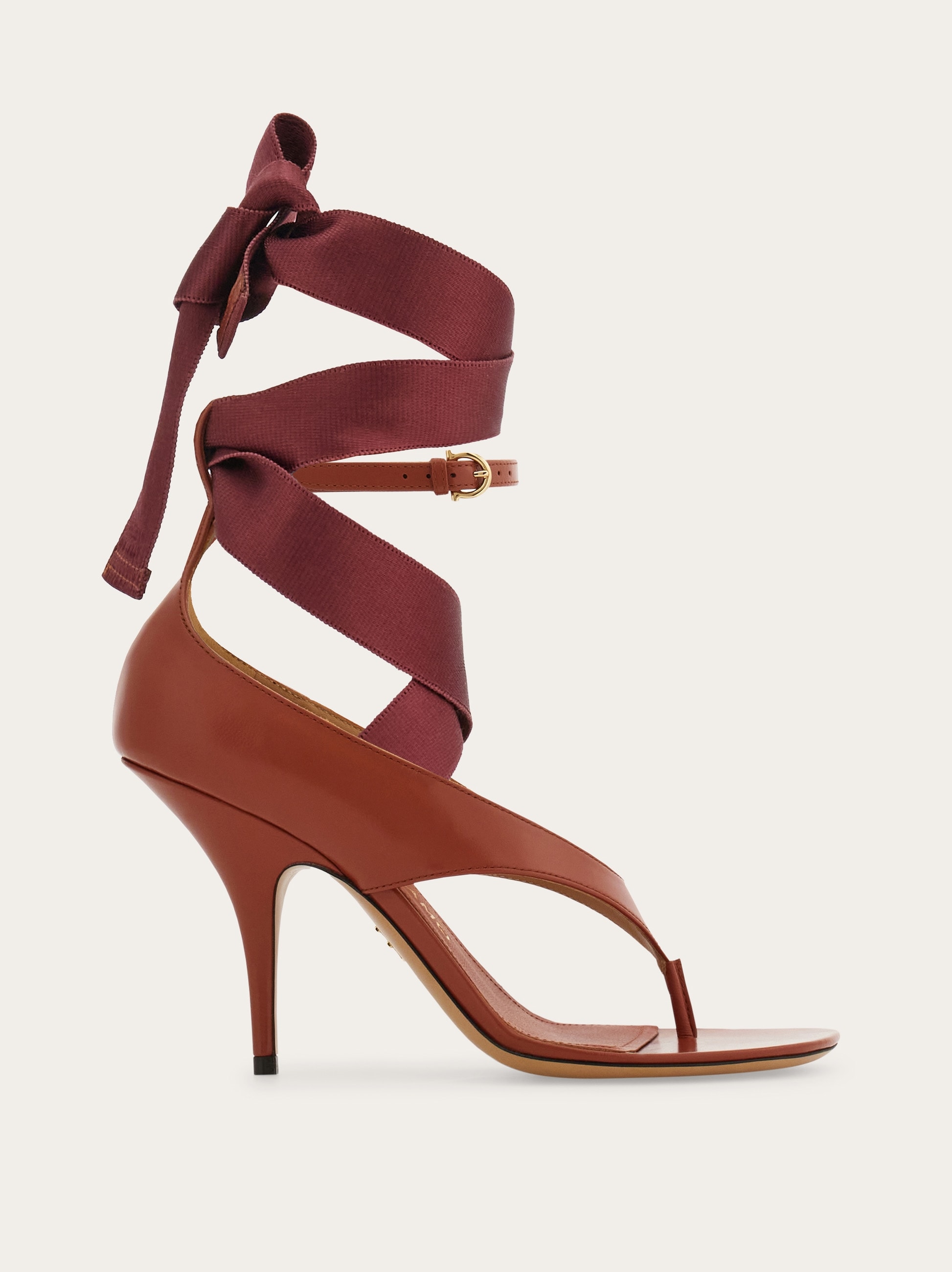 Heeled sandal with ribbon - Women | Ferragamo