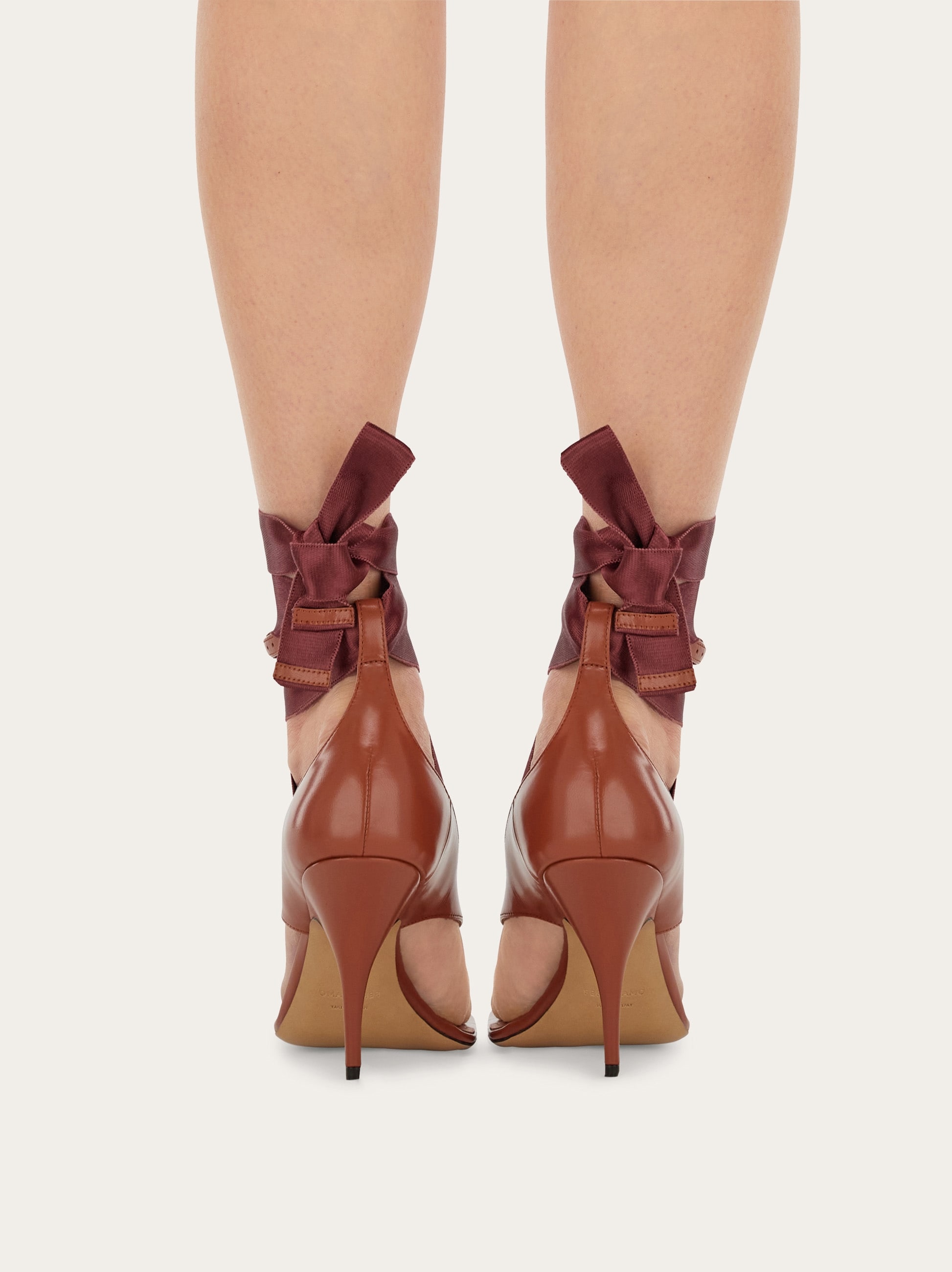 Heeled sandal with ribbon - Women | Ferragamo
