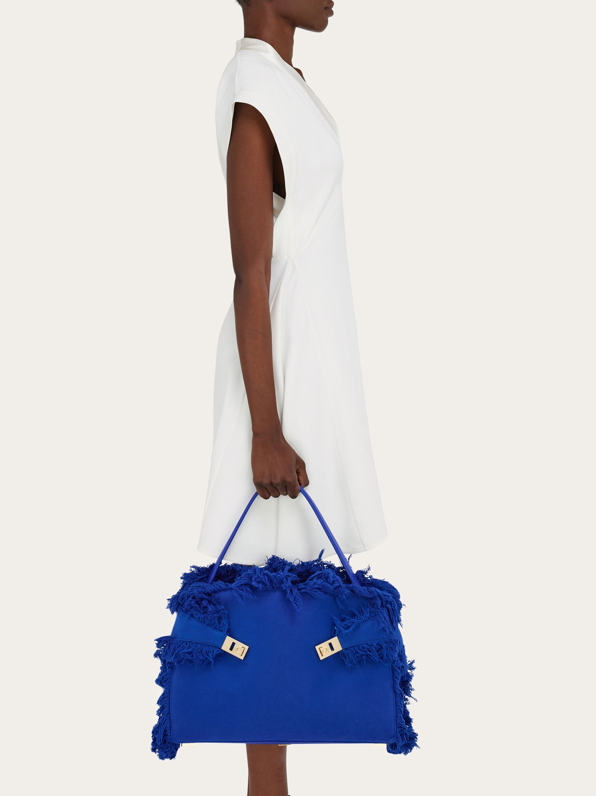 Fringed Hug Soft shoulder bag (L) - Women | Ferragamo