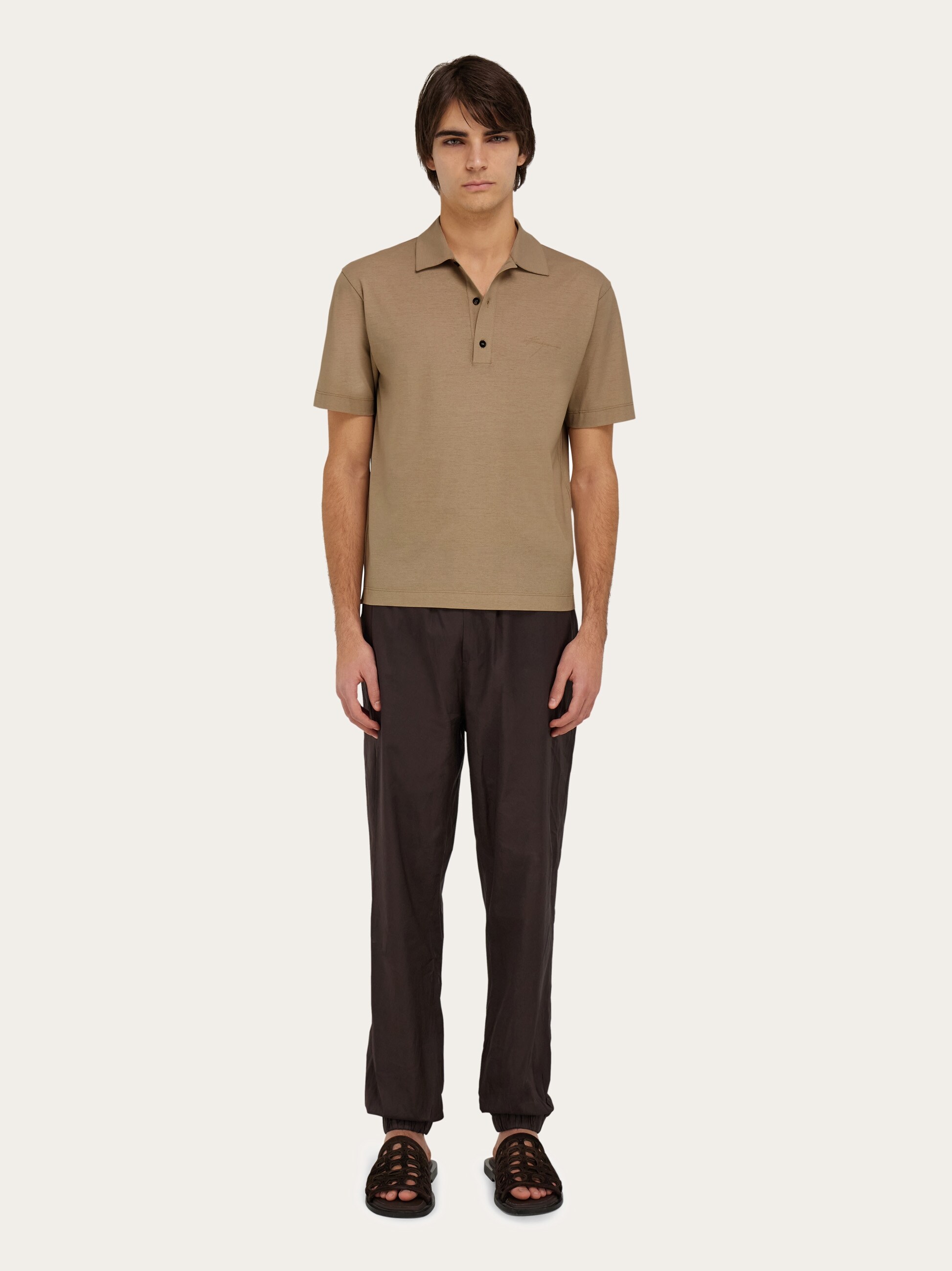 Crêpe voile polo shirt - Men | Ferragamo