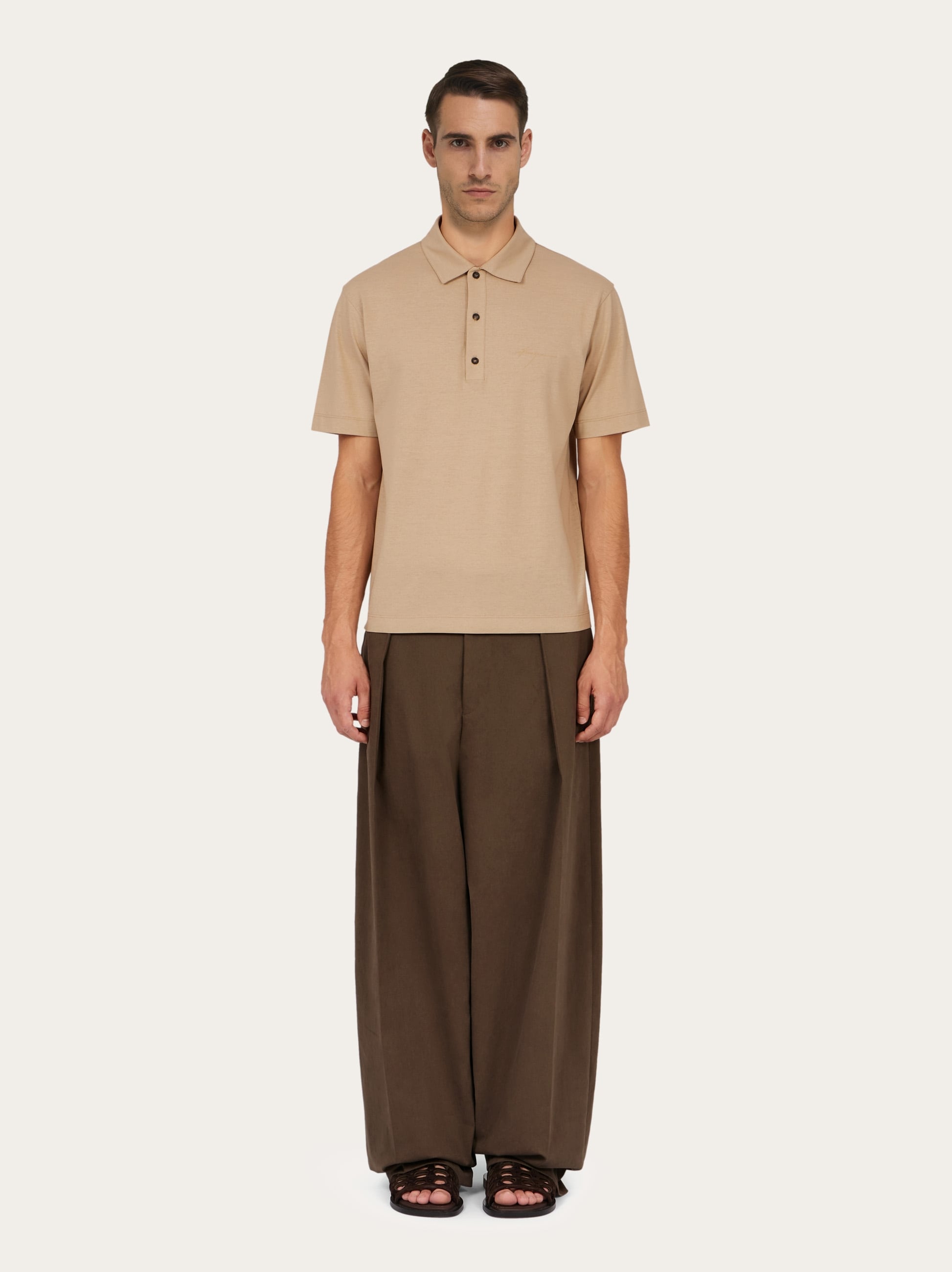 Tailored trouser with inverted pleats - Men | Ferragamo