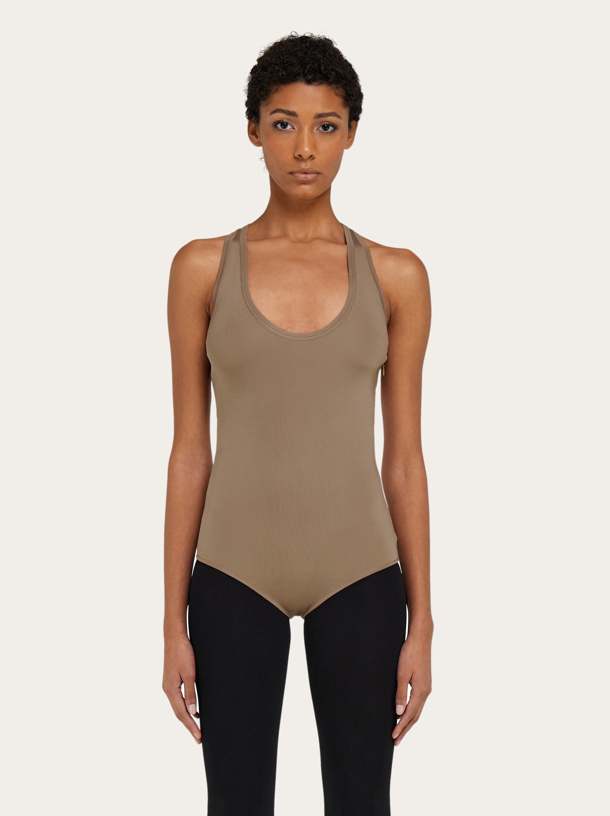 インナー・ルームウェアその他 Salvatore Ferragamo Stretch Viscose Blend Bodysuit FERRAGAMO High neck bodysuit | REVERSIBLE