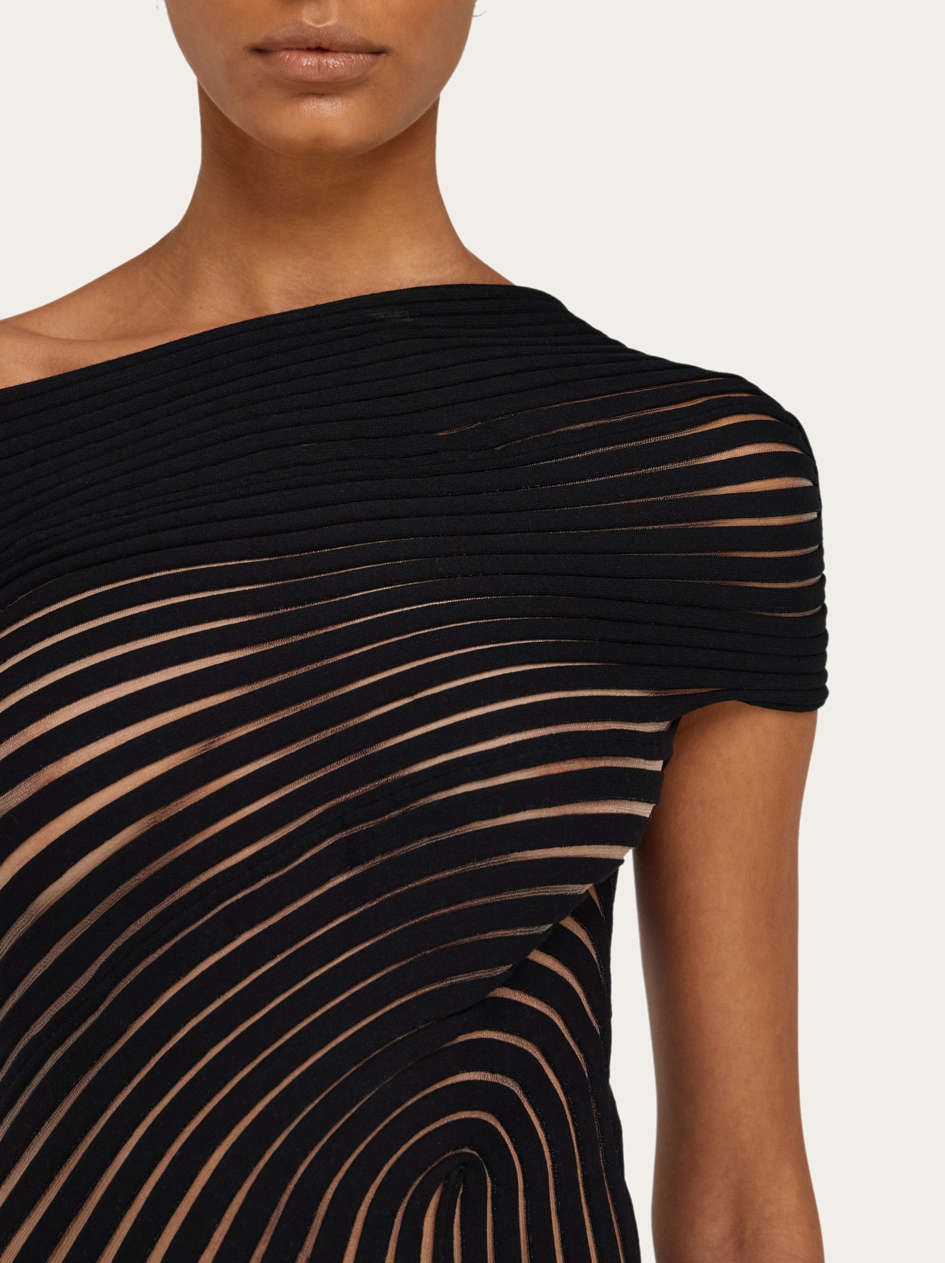 Midi dress with asymmetric drape - Women | Ferragamo