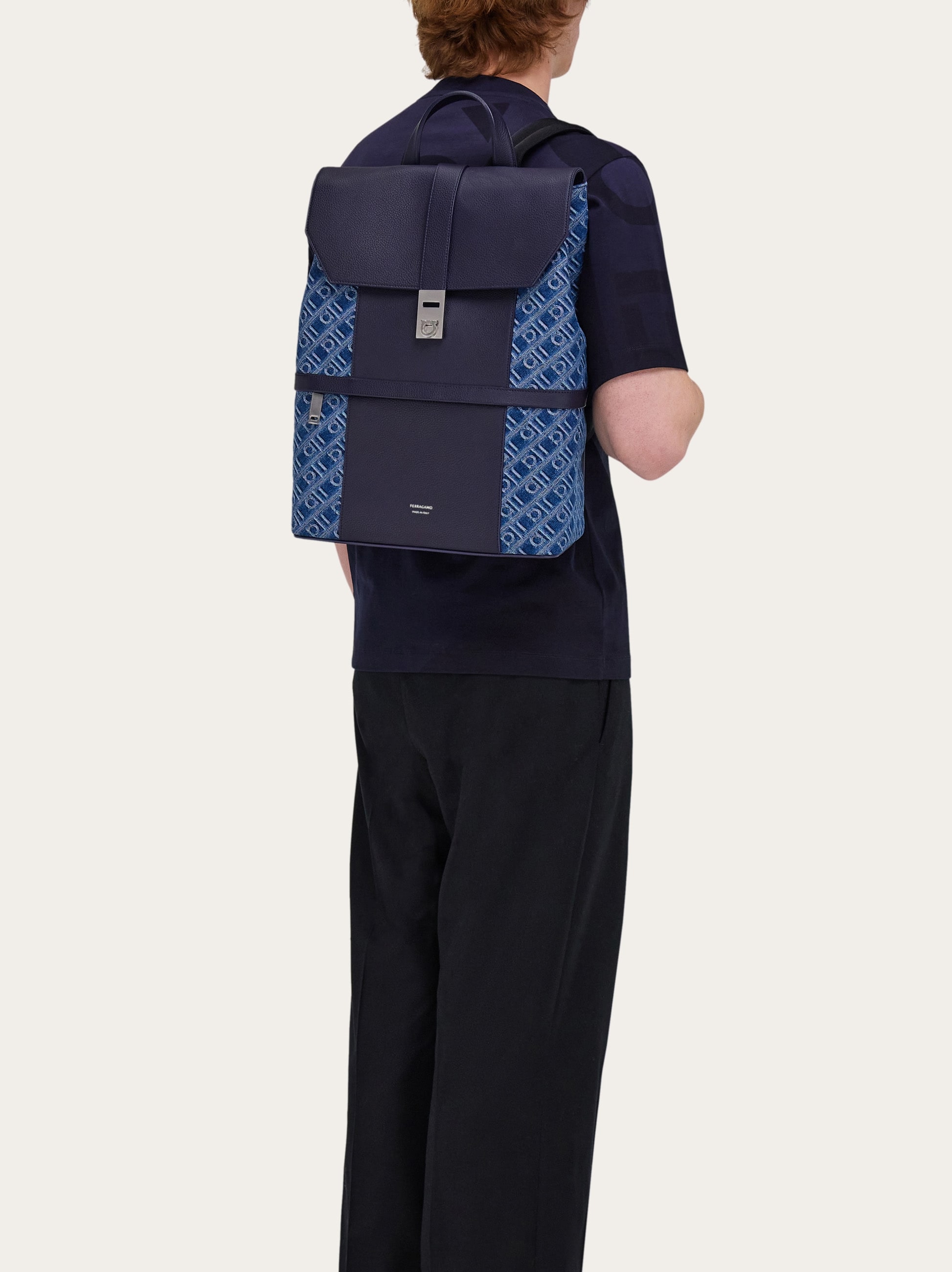 Ferragamo Monogram backpack with Gancini buckle - Men