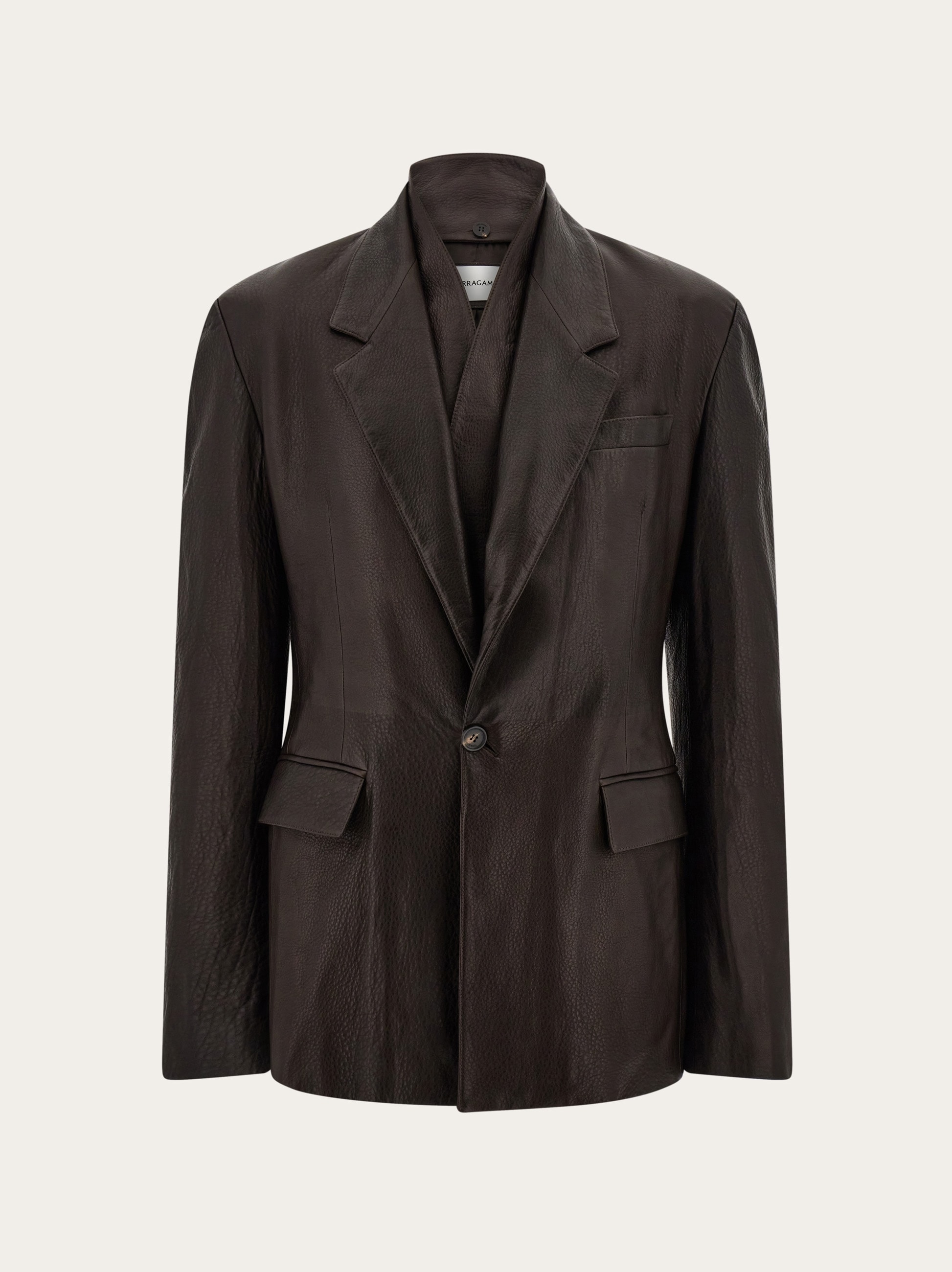 Grainy leather blazer - Men | Ferragamo