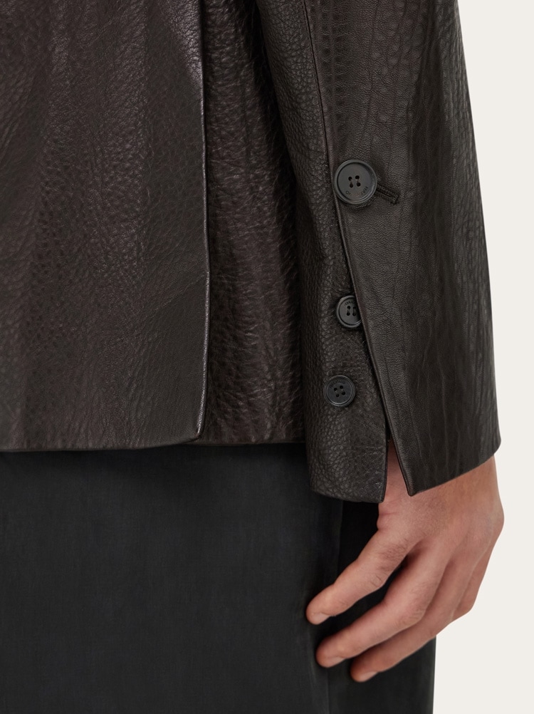 Grainy leather blazer Gallery image 7