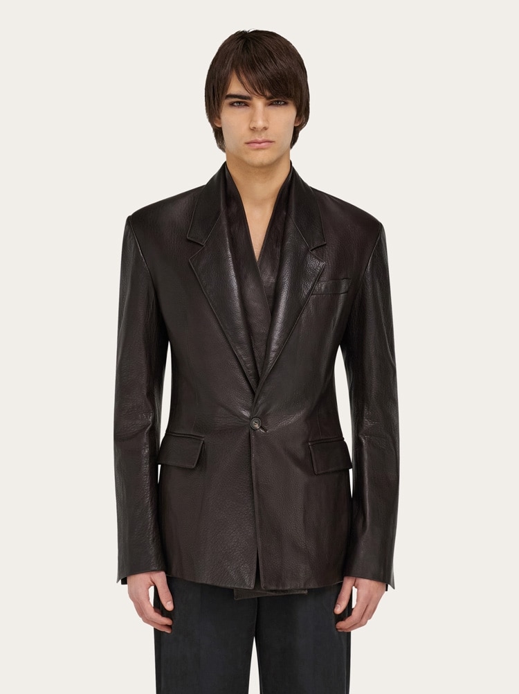 Grainy leather blazer Gallery image 2