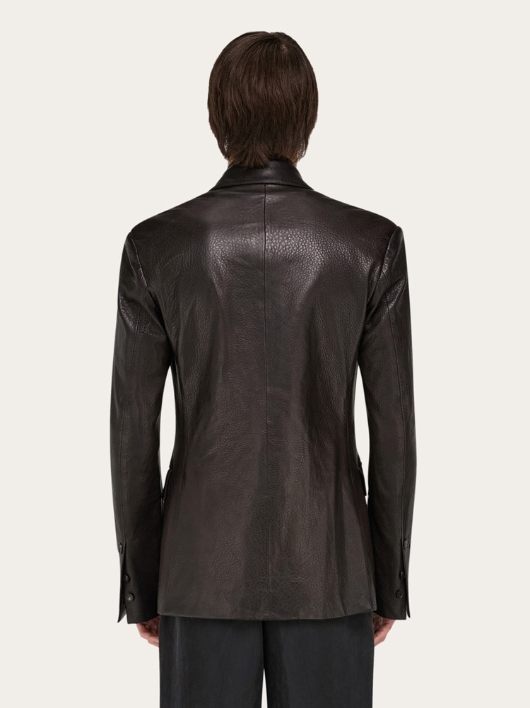 Grainy leather blazer Gallery image 3