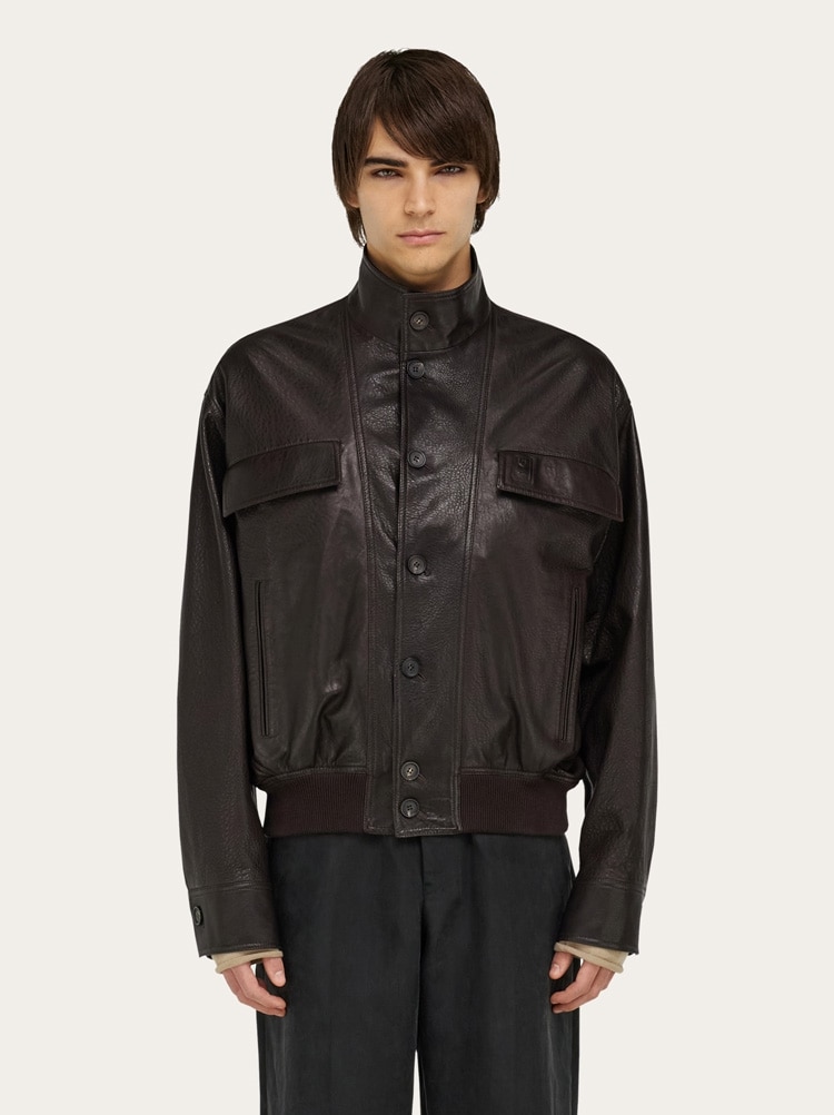 Blouson aus narbigem Leder Gallery image 2