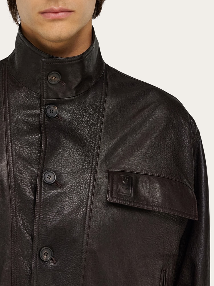 Blouson aus narbigem Leder Gallery image 4