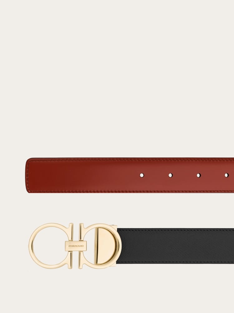 Reversible and adjustable Gancini belt Gallery image 2