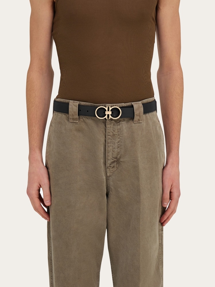 Reversible and adjustable Gancini belt Gallery image 4