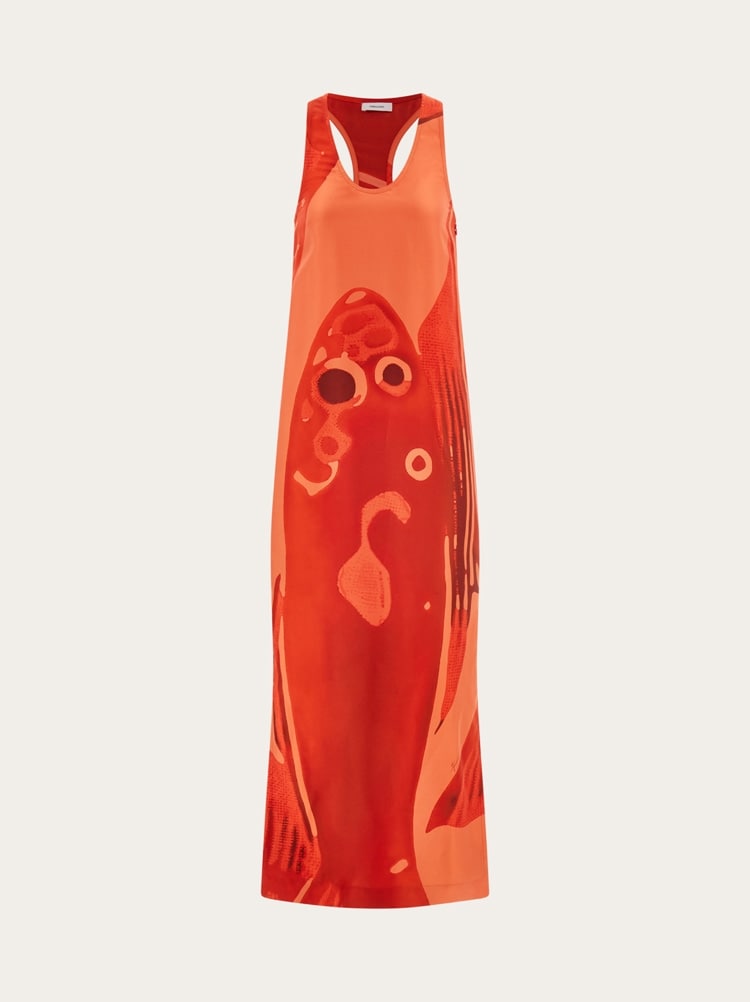 Vestido de seda con estampado Fish Gallery image 1