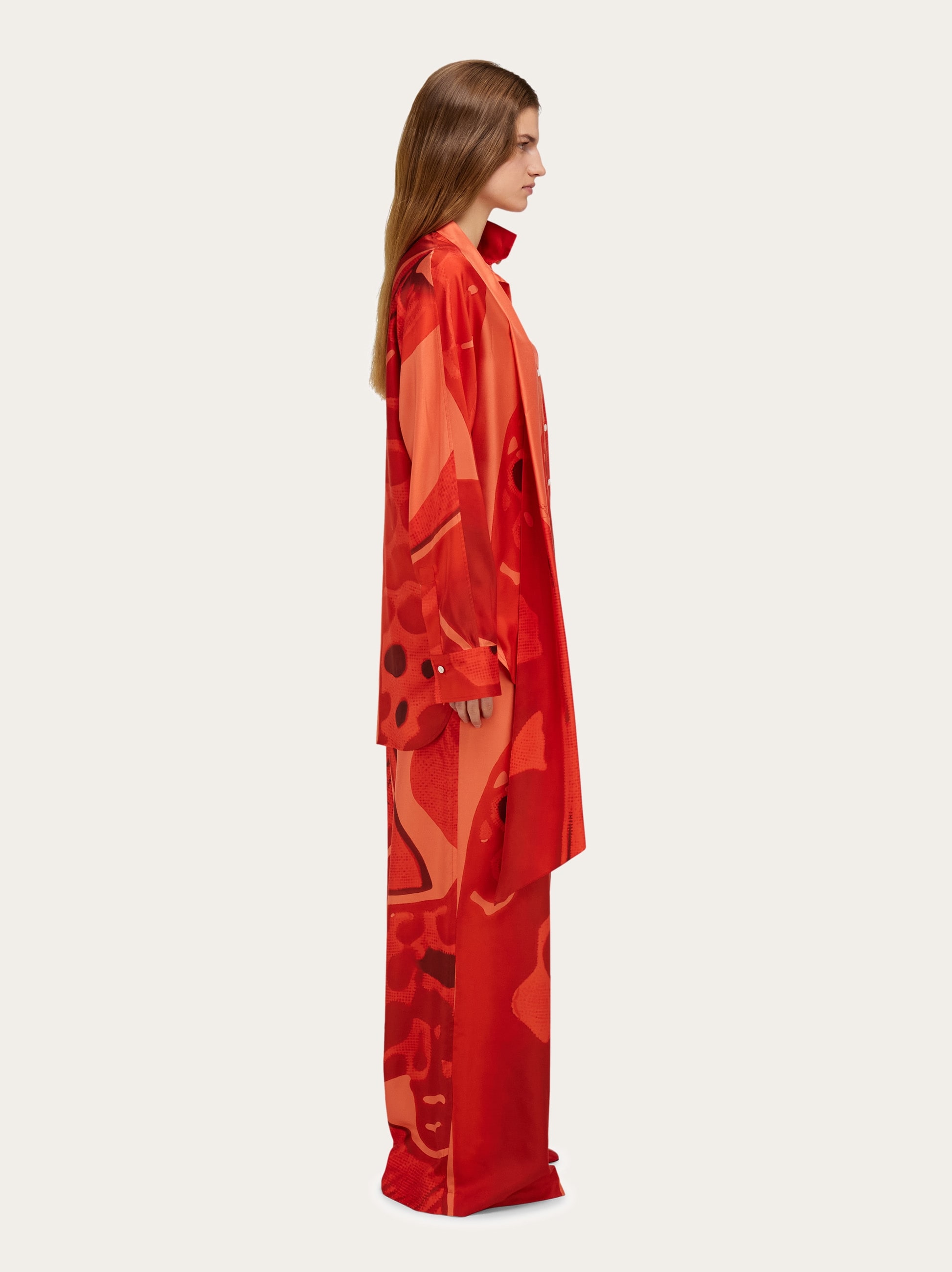 SALVATORE FERRAGAMO★素敵！FLORAL PRINT SHIRT w BELT DRESS SOLD Salvatore Ferragamo Floral Silk Print Placket Front