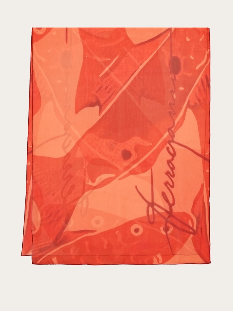 Seidenstola mit Fish-Print Gallery image 1