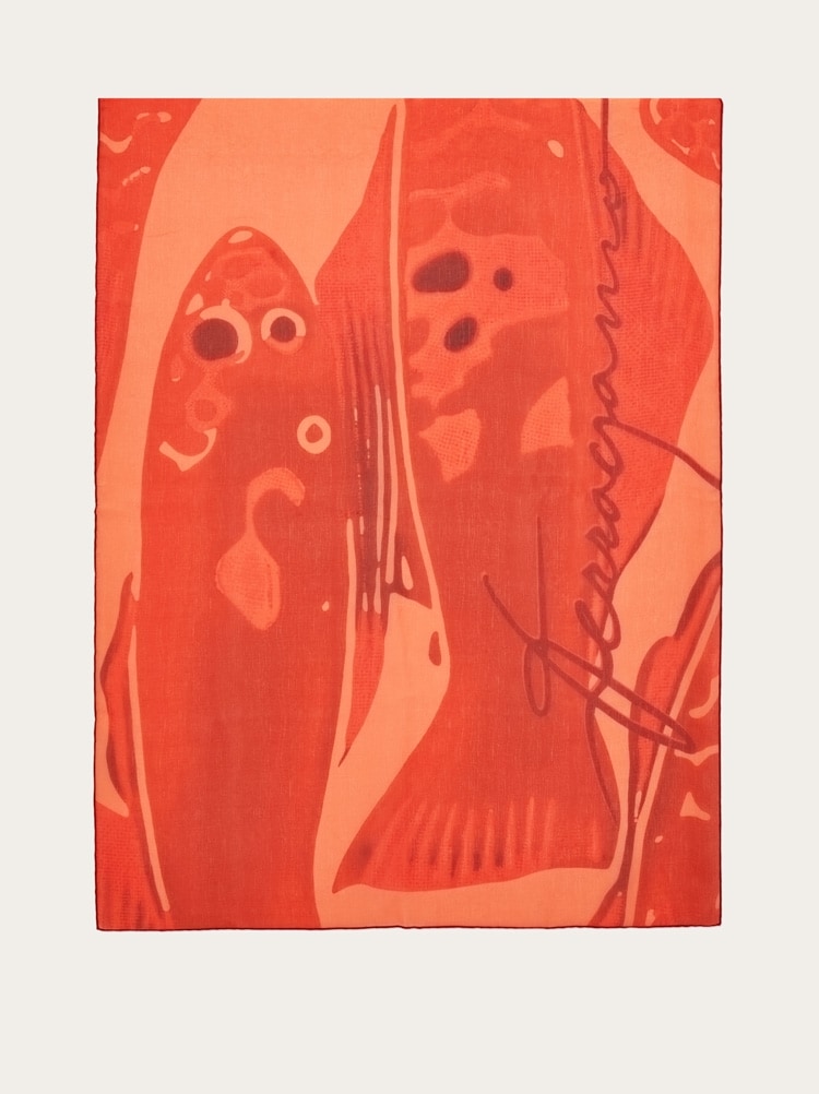 Seidenstola mit Fish-Print Gallery image 4