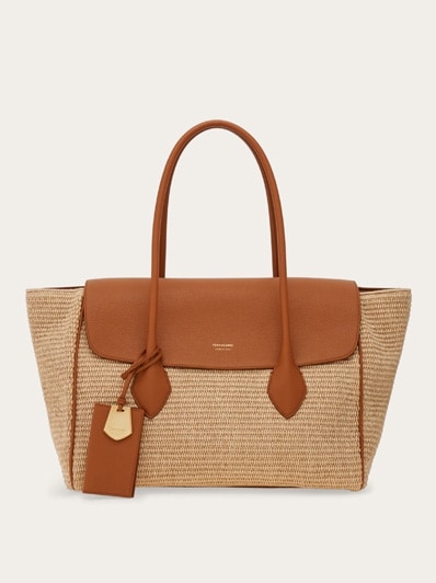 24AW new/FERRAGAMO ハグラージスエードトートバッグ Bag Beige Hug tote bag - Men | Ferragamo