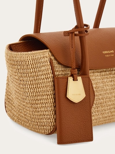 ■FERRAGAMO■ Small East West Iconic Tote Leather Brown 2129 Ferragamo East-West Iconic Tote Bag | Brown | FARFETCH