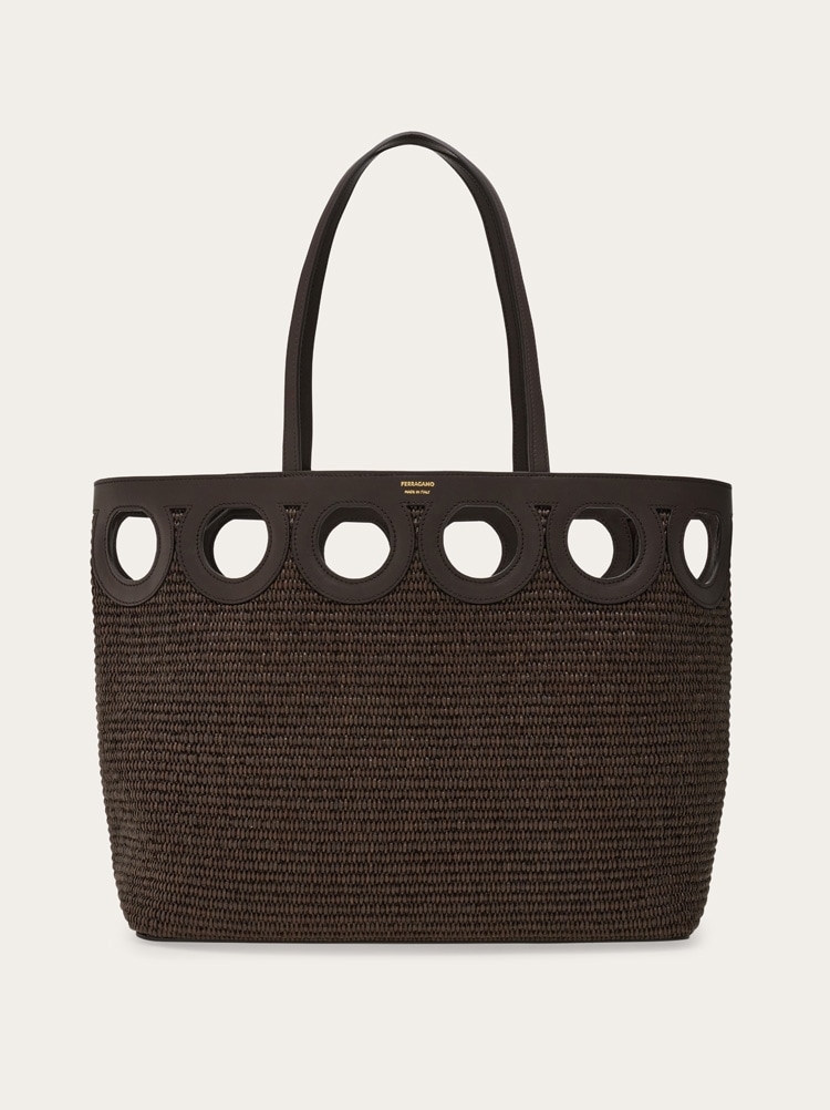 Tote bag trama Gancini (M) Gallery image 1