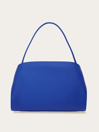 【FERRAGAMO】Hug バイカラー ミディアムハンドバッグ クレイ Hug ソフト バイカラー ワンショルダーバッグ(M) - ウィメンズ