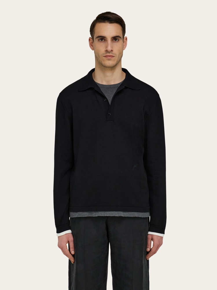 Layered long sleeved polo Gallery image 2
