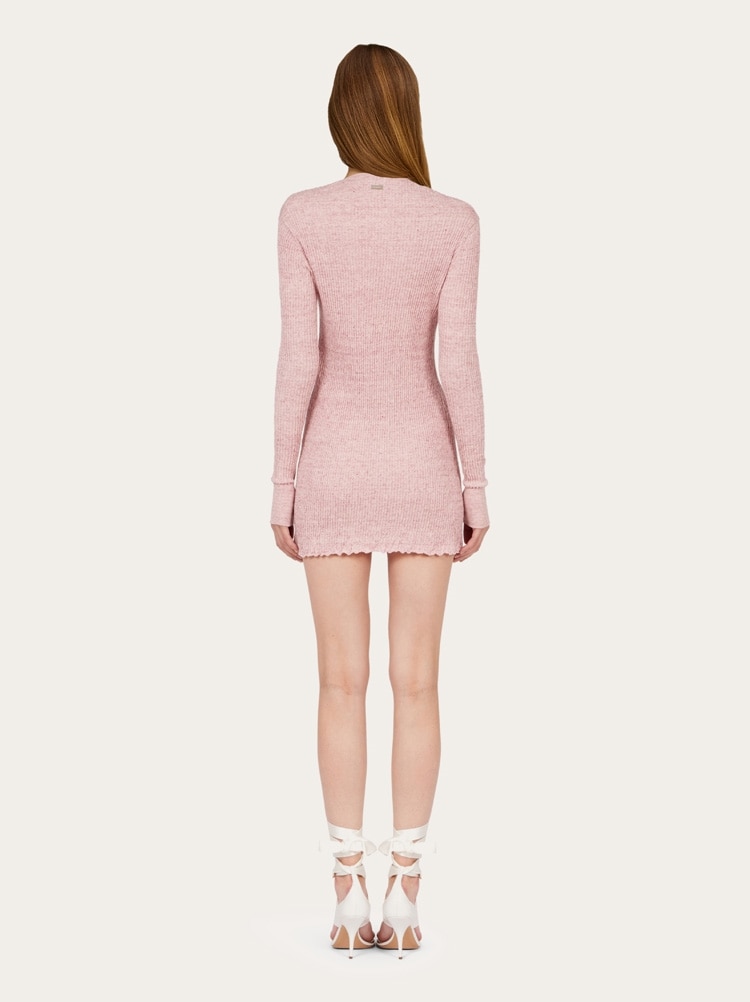 Long-sleeved linen mini dress Gallery image 4