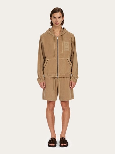 パーカー・フーディ FERRAGAMO Hooded blouse fell off (0761592 REDAUBERGINE) Ferragamo Monogram hoodie - Men | Ferragamo