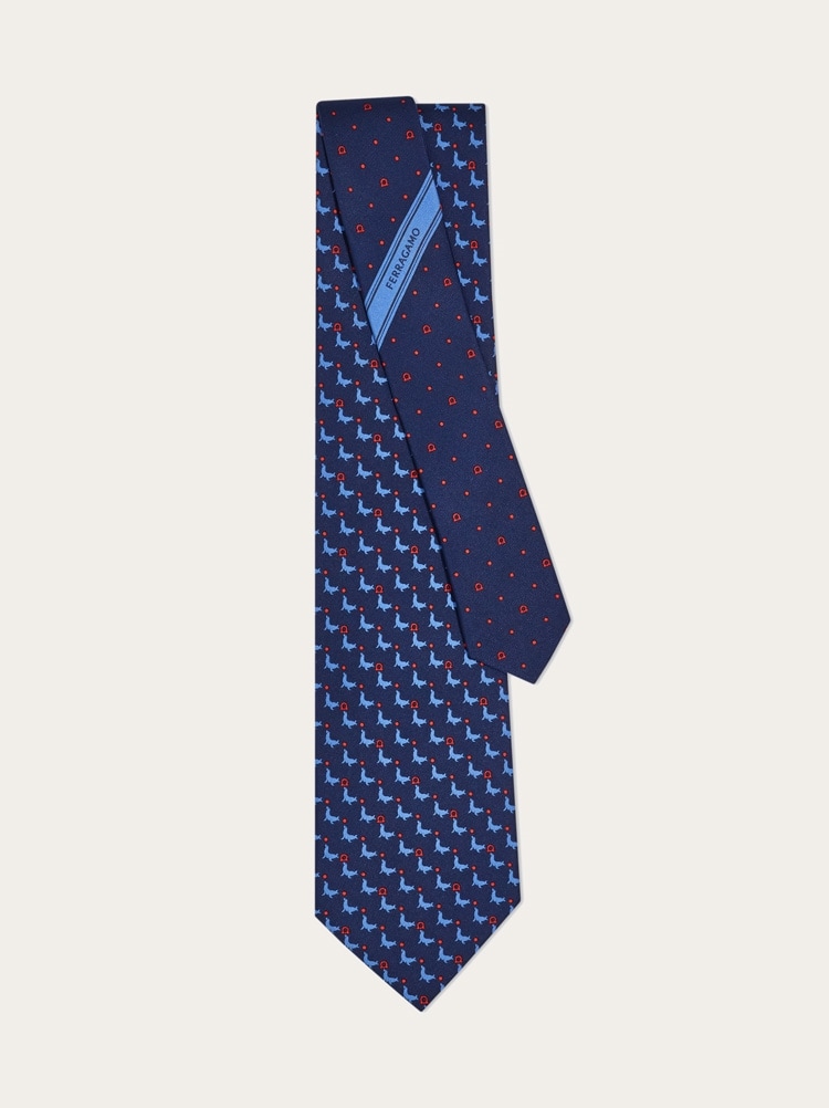 Seal print silk tie Gallery image 3