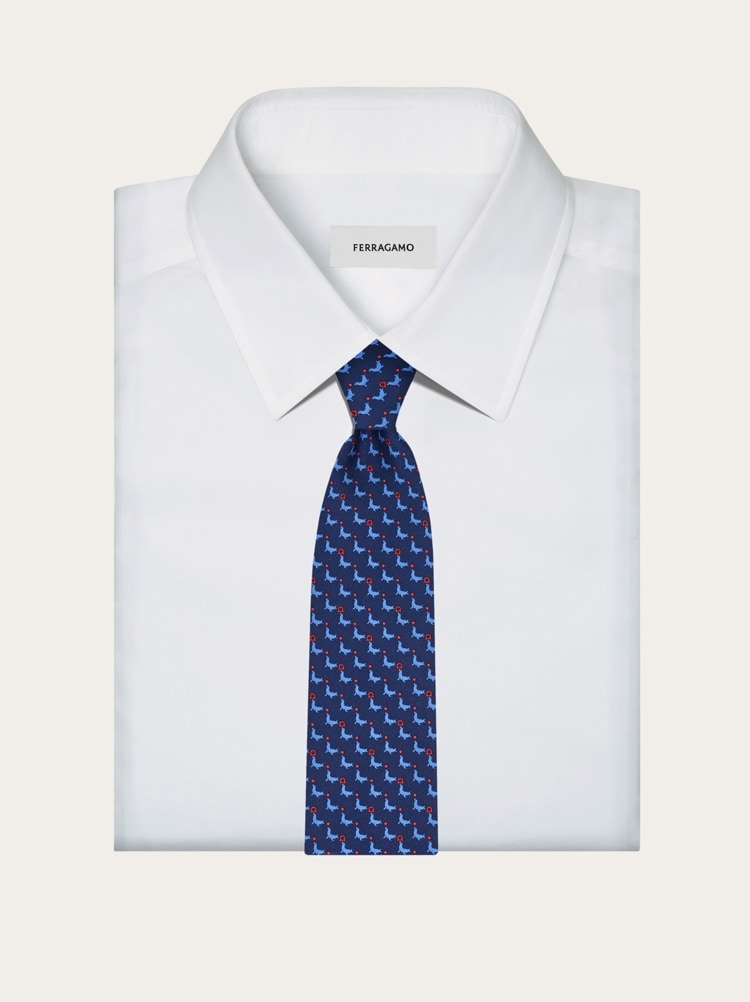 Seal print silk tie Gallery image 4