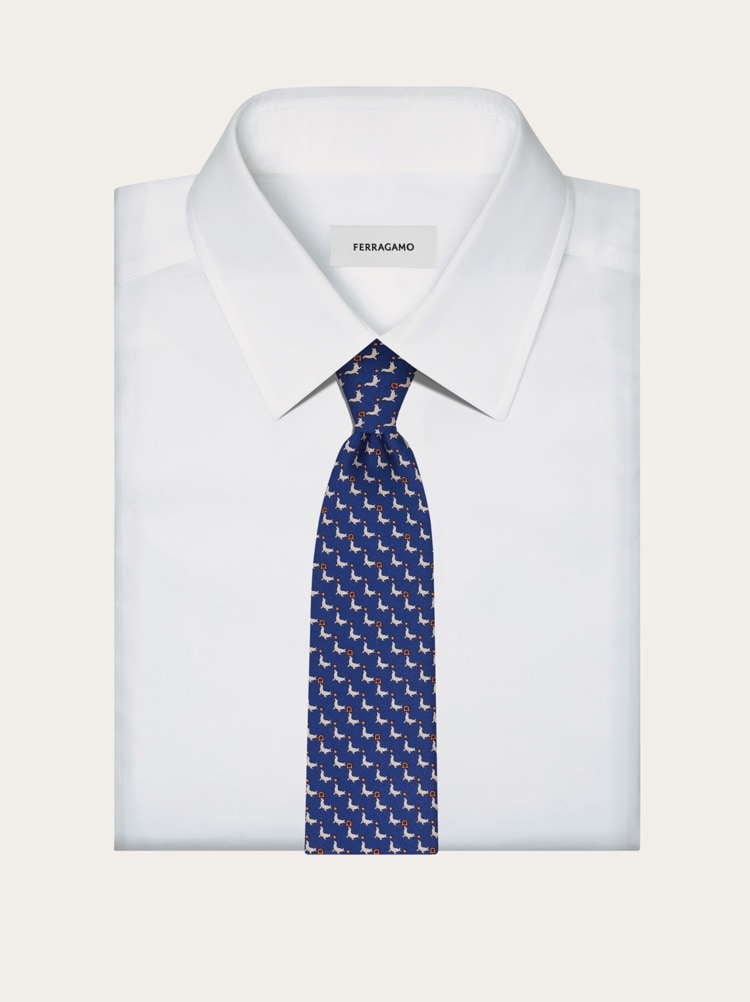 Seal print silk tie Gallery image 4